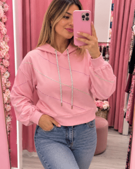 Sudadera crop brilli rosa