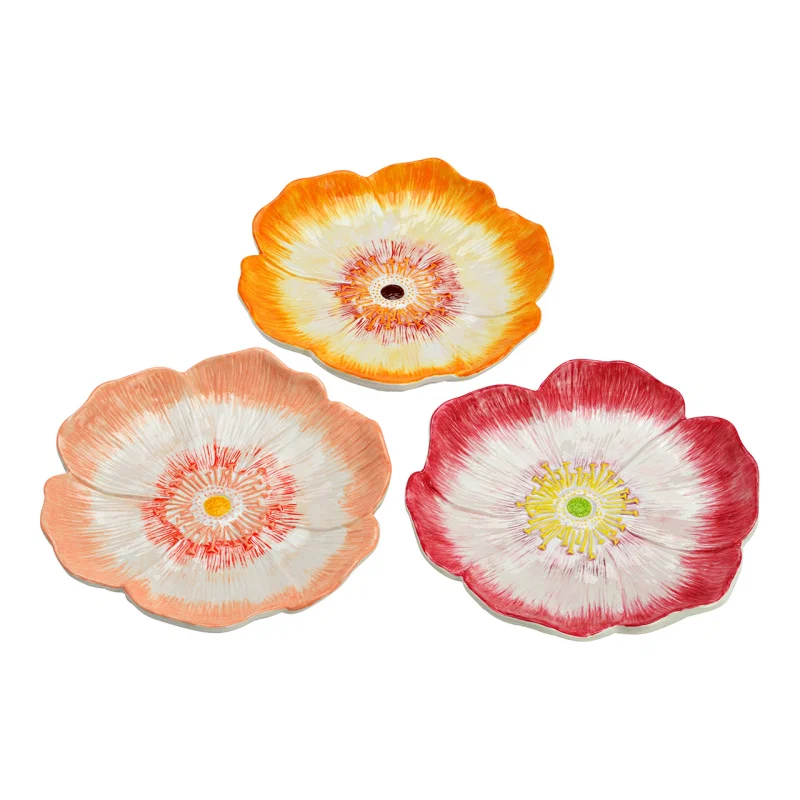 Platos decorativos cerámica flor