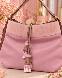 Bolso lila borlas