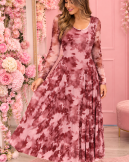 Vestido floral largo gasa