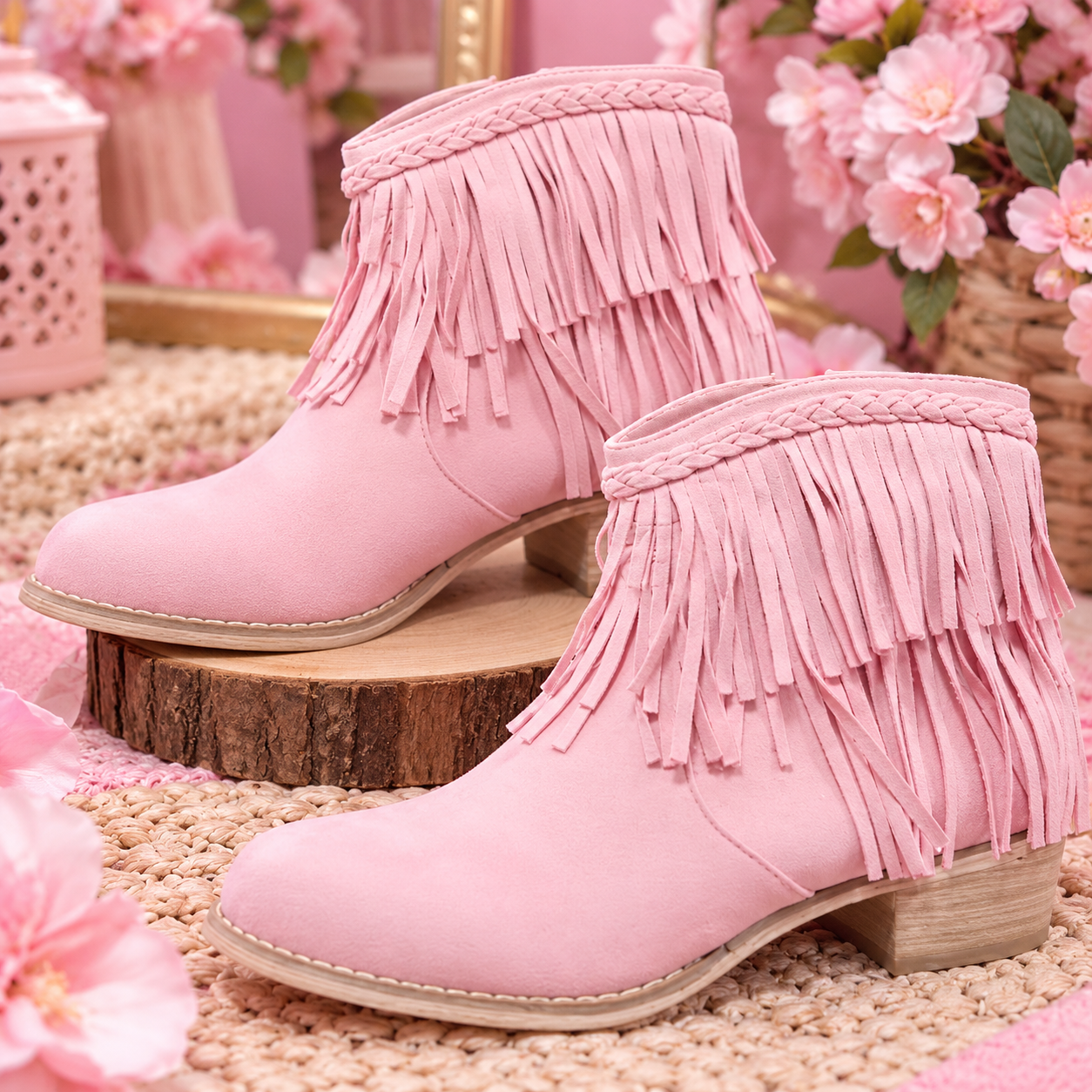 Botines flecos rosas - Imagen 2