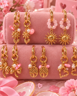 Pendientes acero con charms
