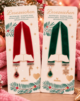 Marcapáginas navideño terciopelo