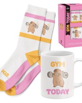 Set taza y calcetines capibara gimnasio