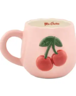 Taza cerezas en relieve