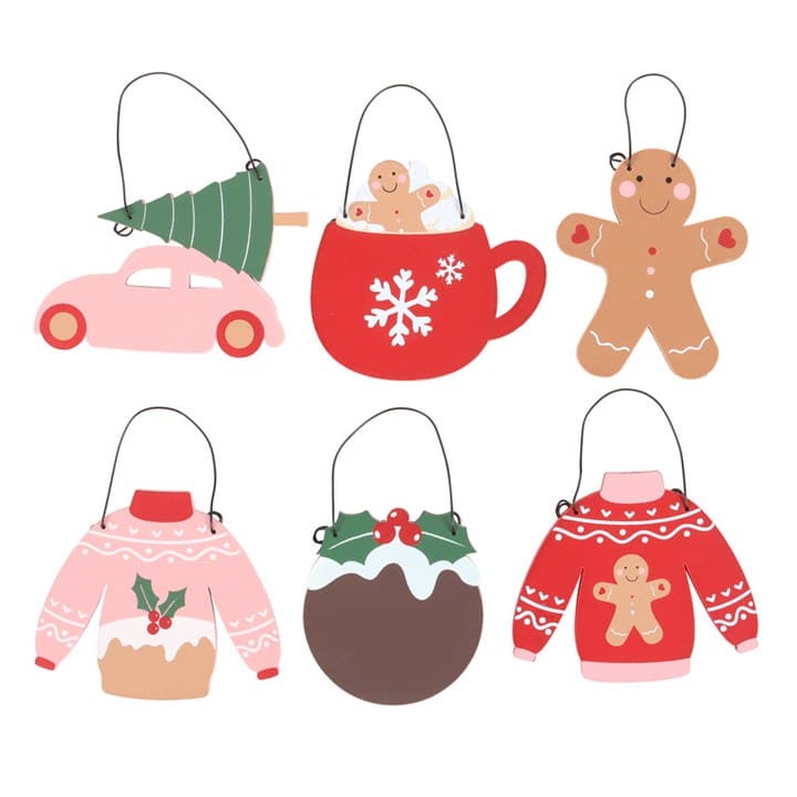 Adornos colgantes navideños madera - Imagen 3