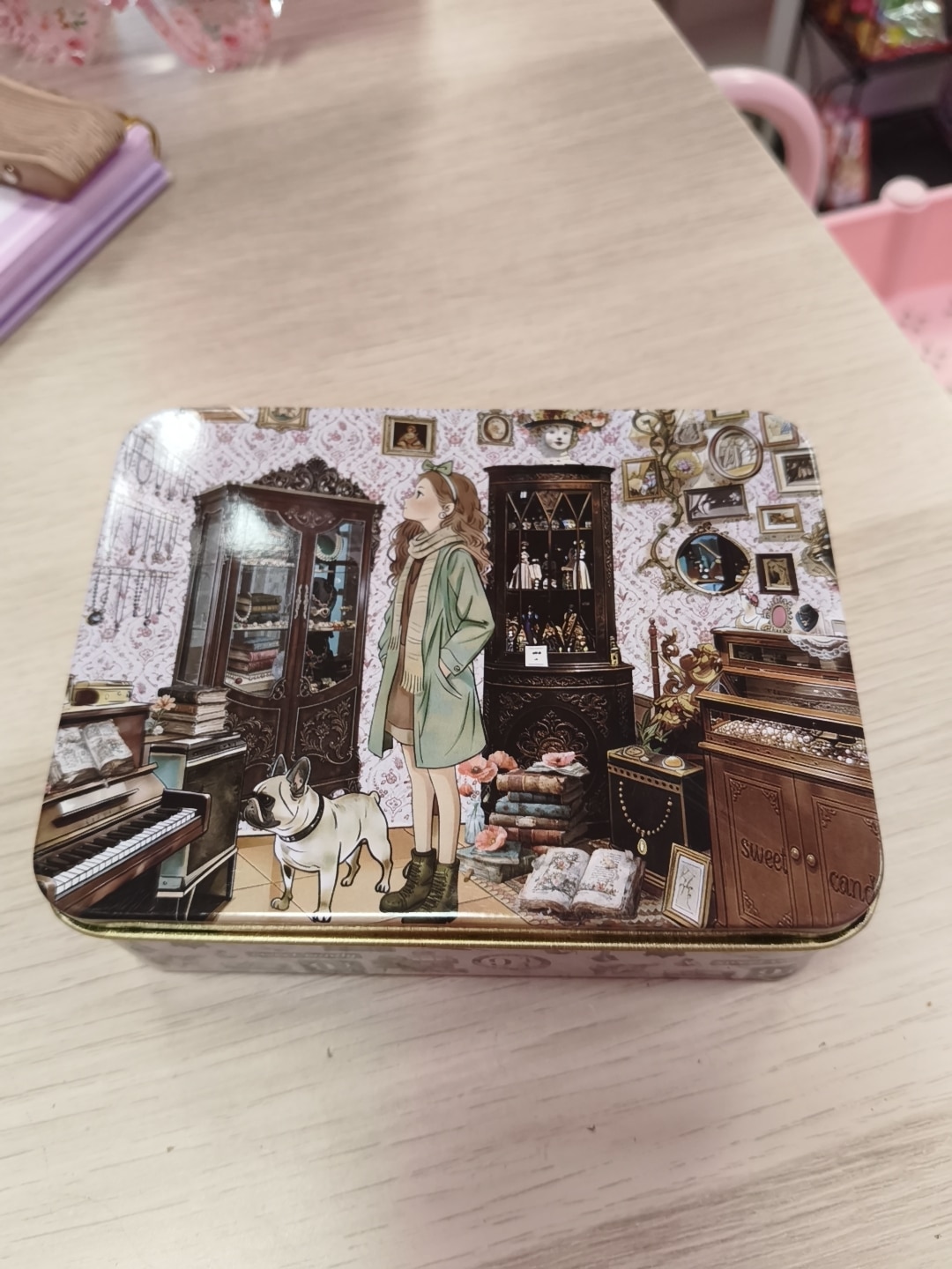 Cartera con lata Sweet Candy burdeos - Imagen 2