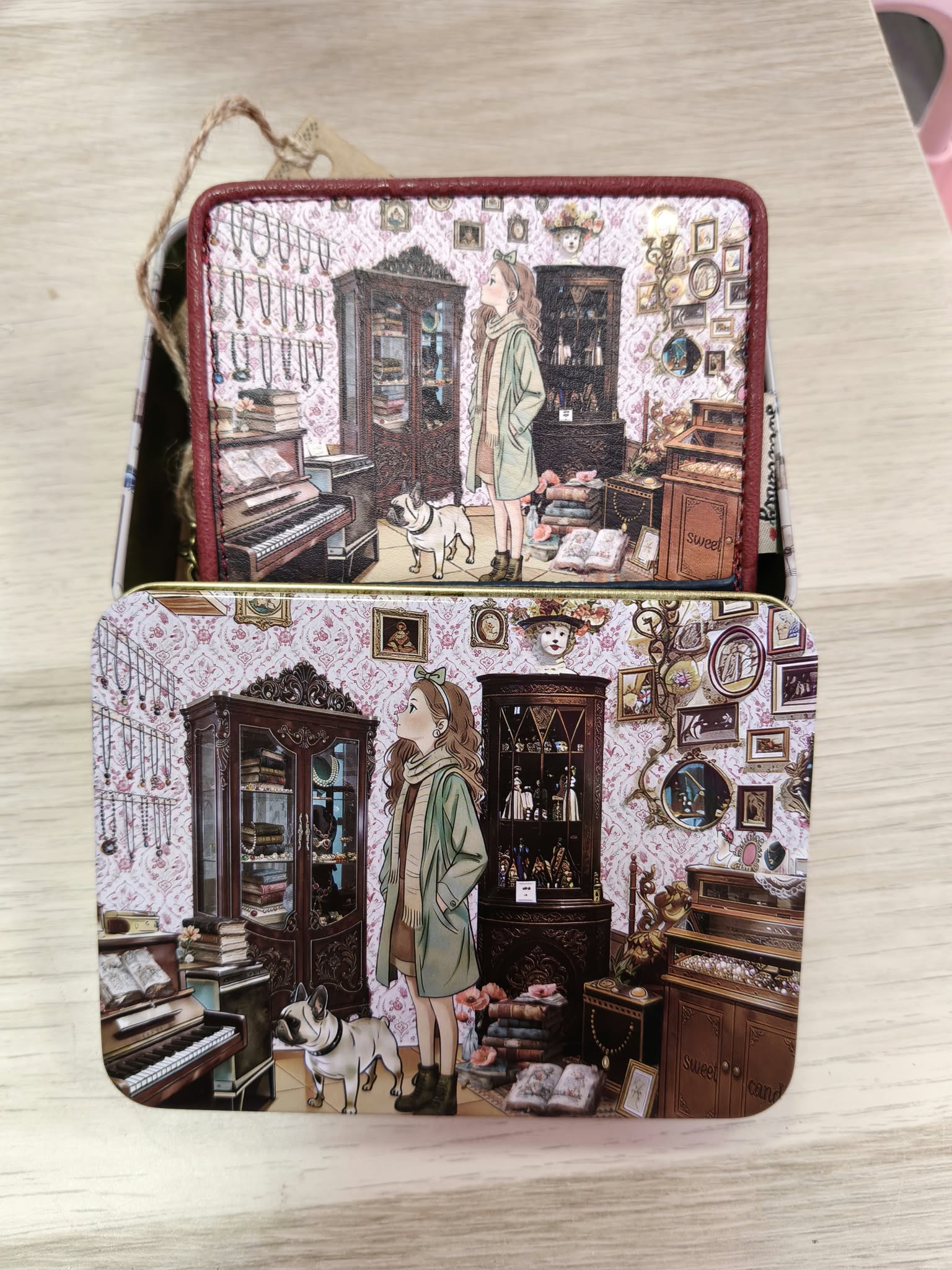 Cartera con lata Sweet Candy burdeos - Imagen 3