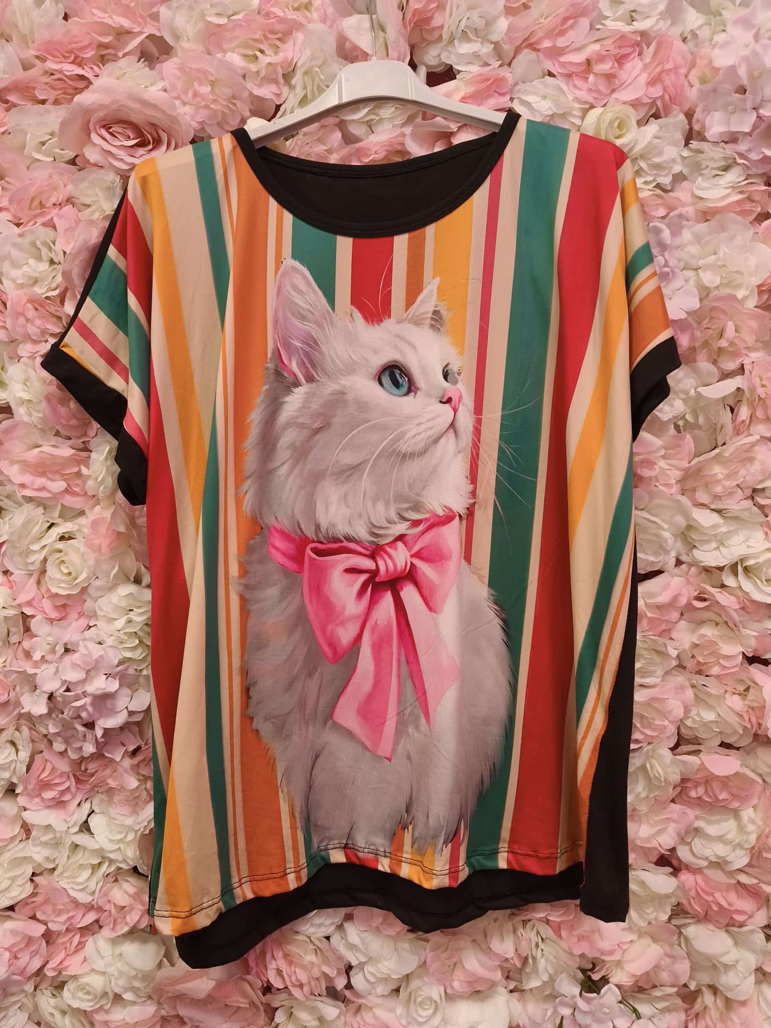 Camiseta curvy gato de colores - Imagen 2