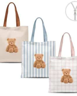 Totebag cremallera osito