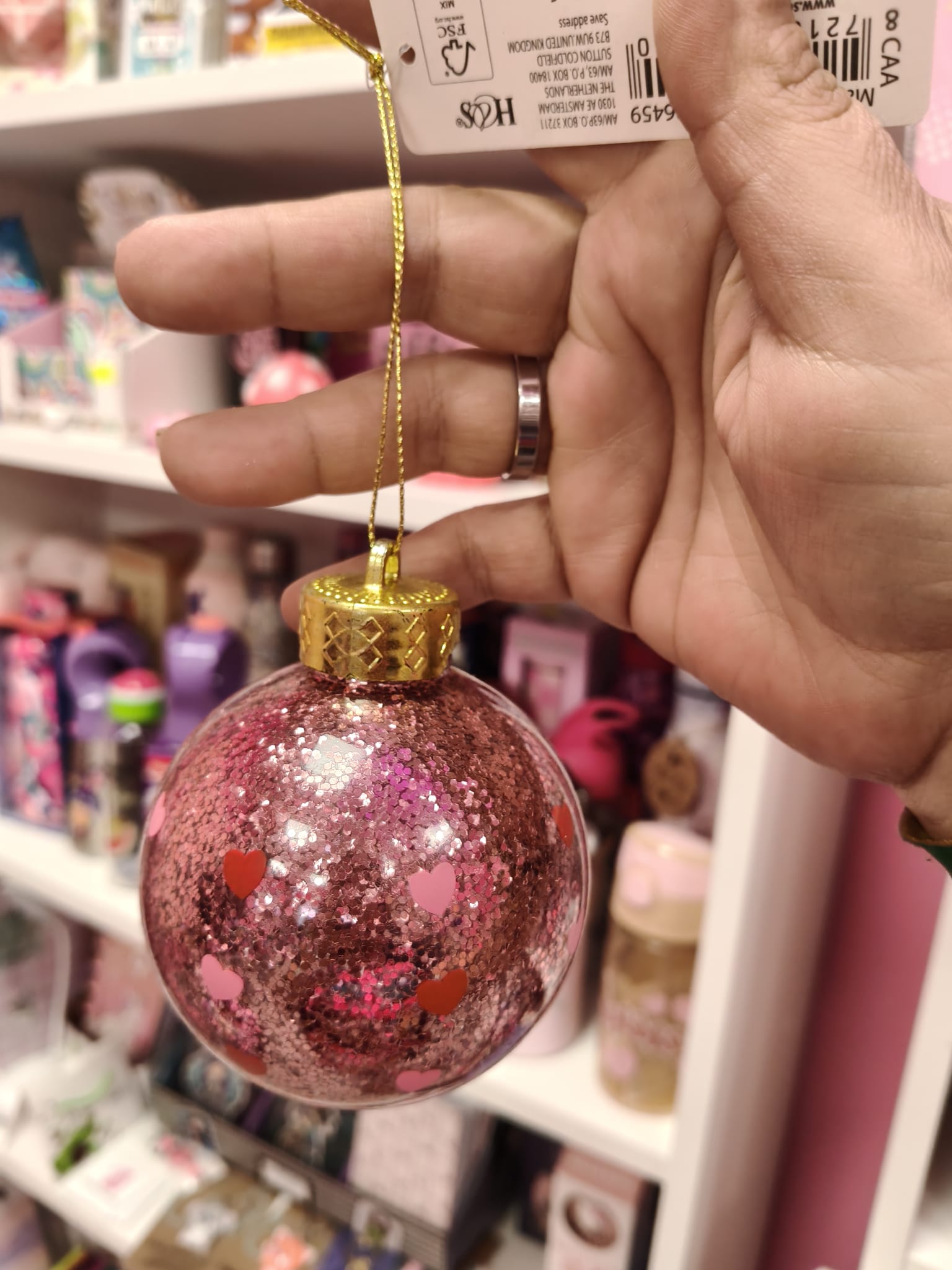 Bolas de navidad corazones y purpurina - Imagen 5