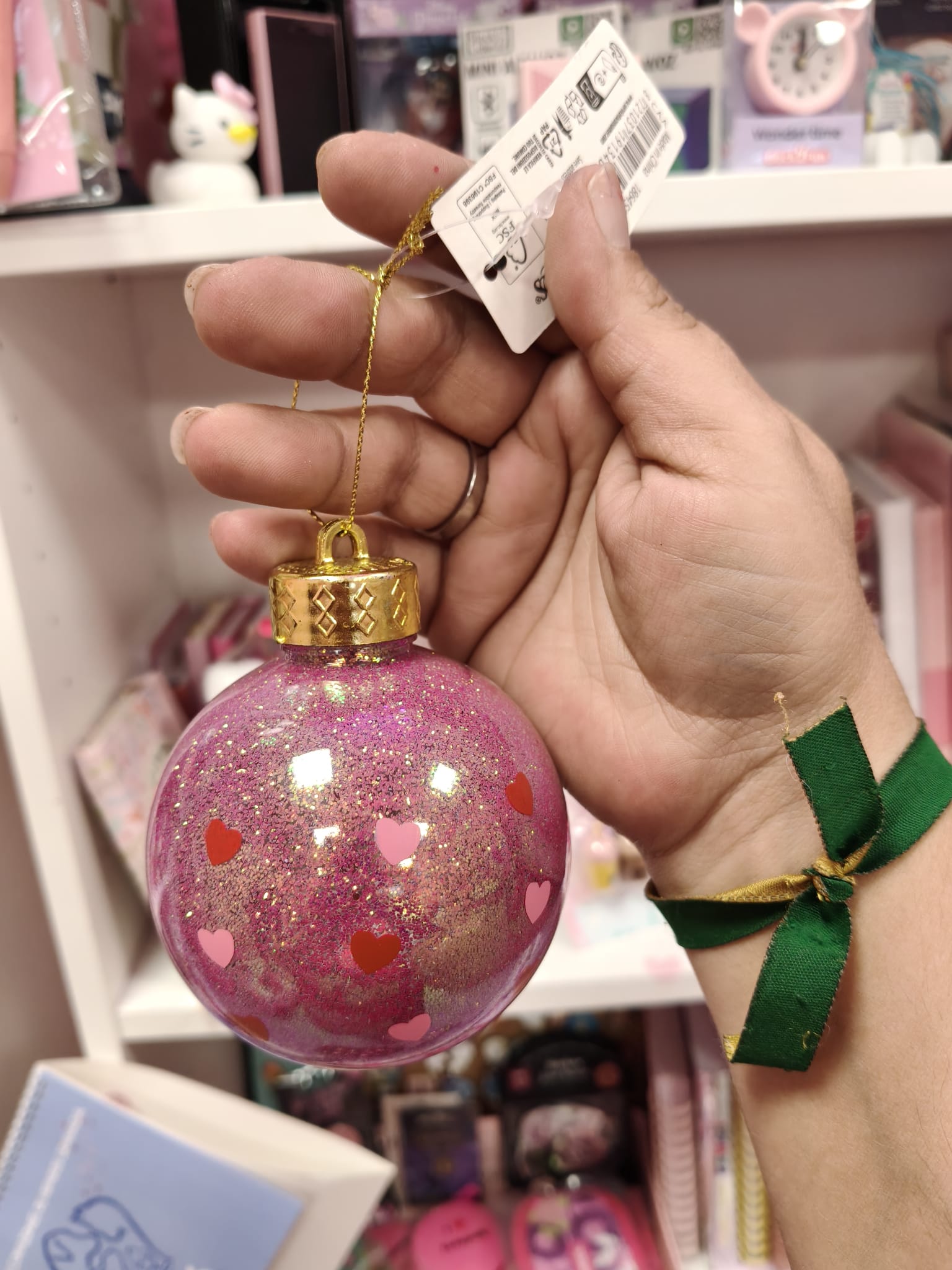 Bolas de navidad corazones y purpurina - Imagen 3