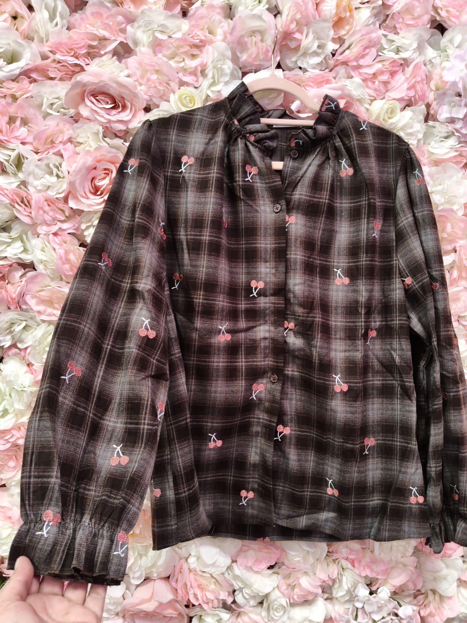 Camisa cuadros con cerezas - Imagen 3