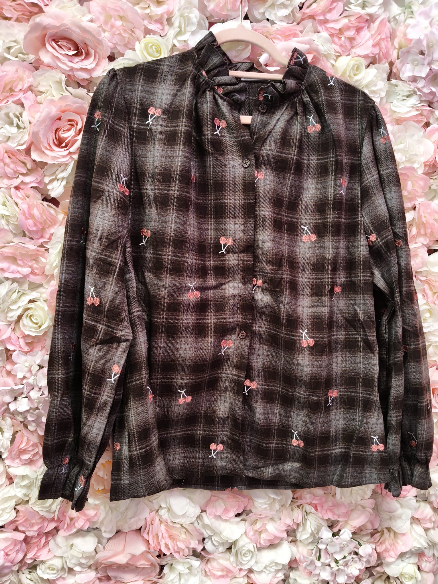 Camisa cuadros con cerezas - Imagen 2