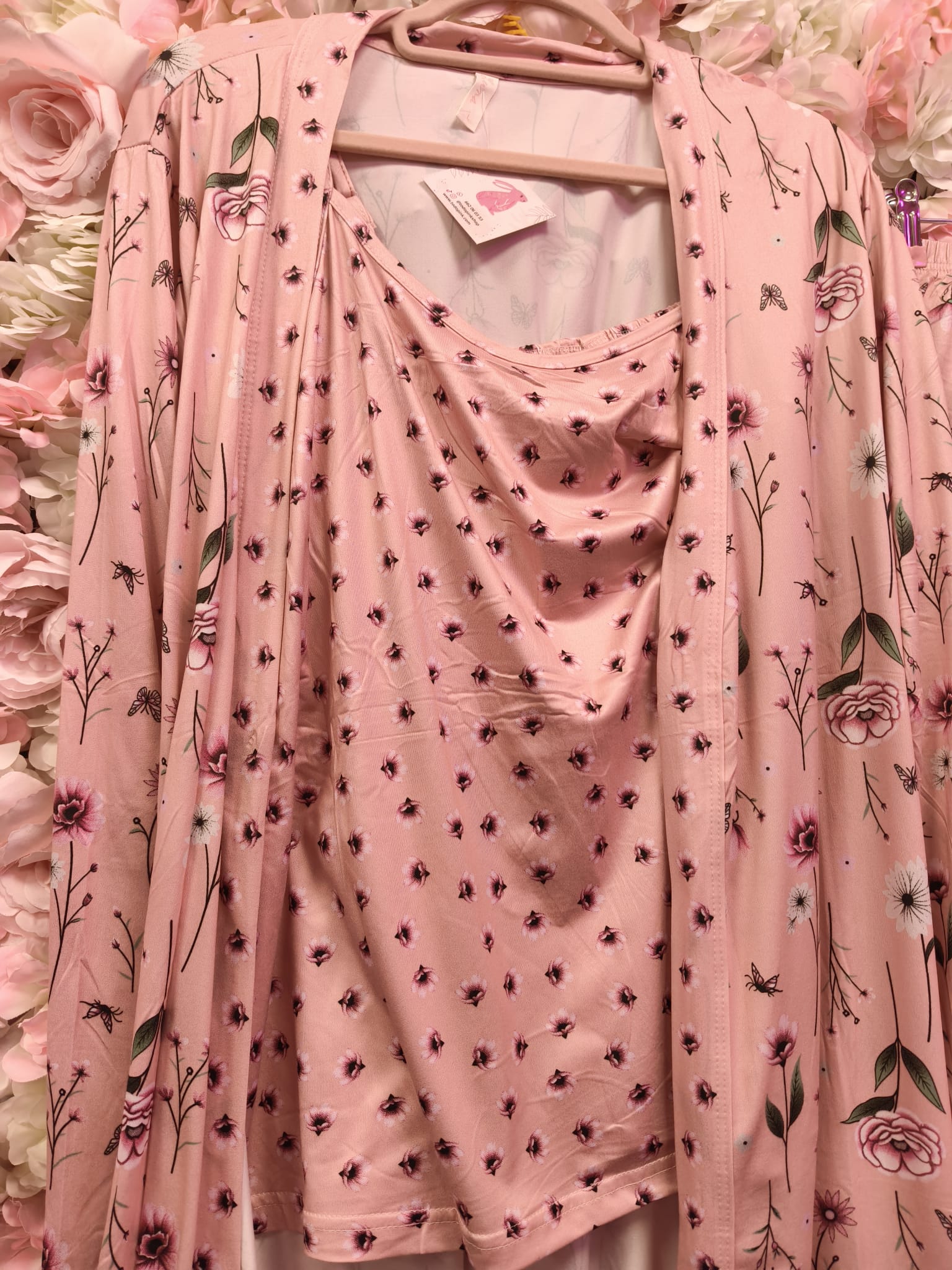 Pijama 3 piezas floral - Imagen 4