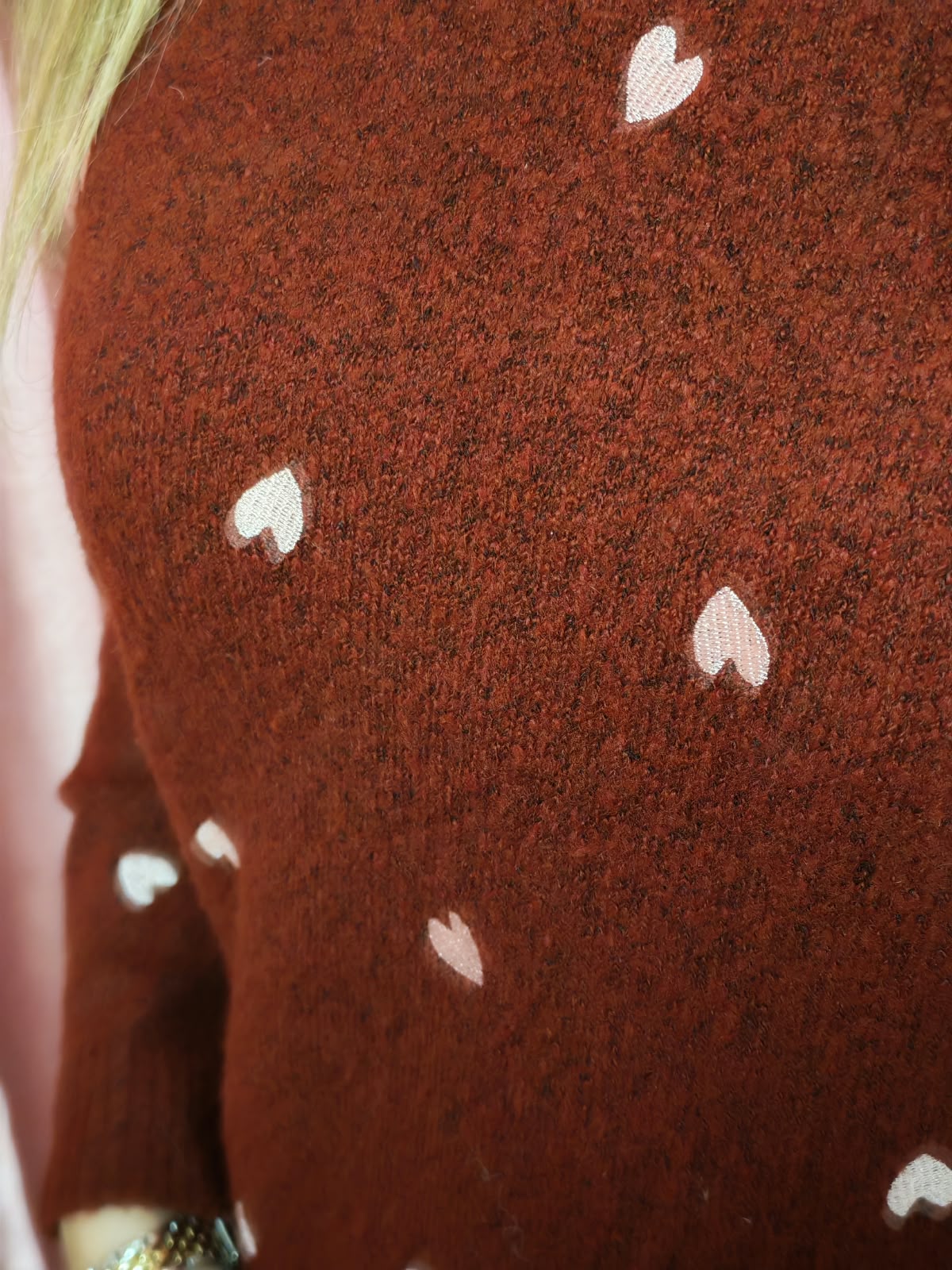 Jersey burdeos con corazones - Imagen 3
