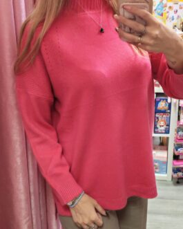 Jersey fucsia cuello alto