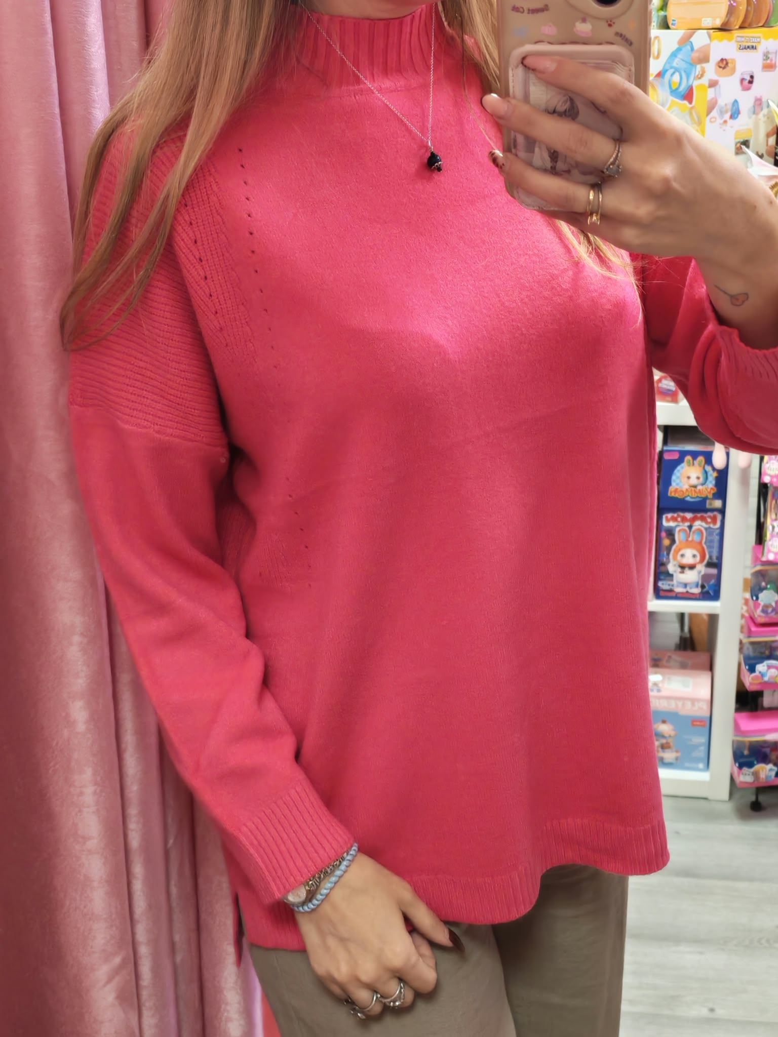 Jersey fucsia cuello alto