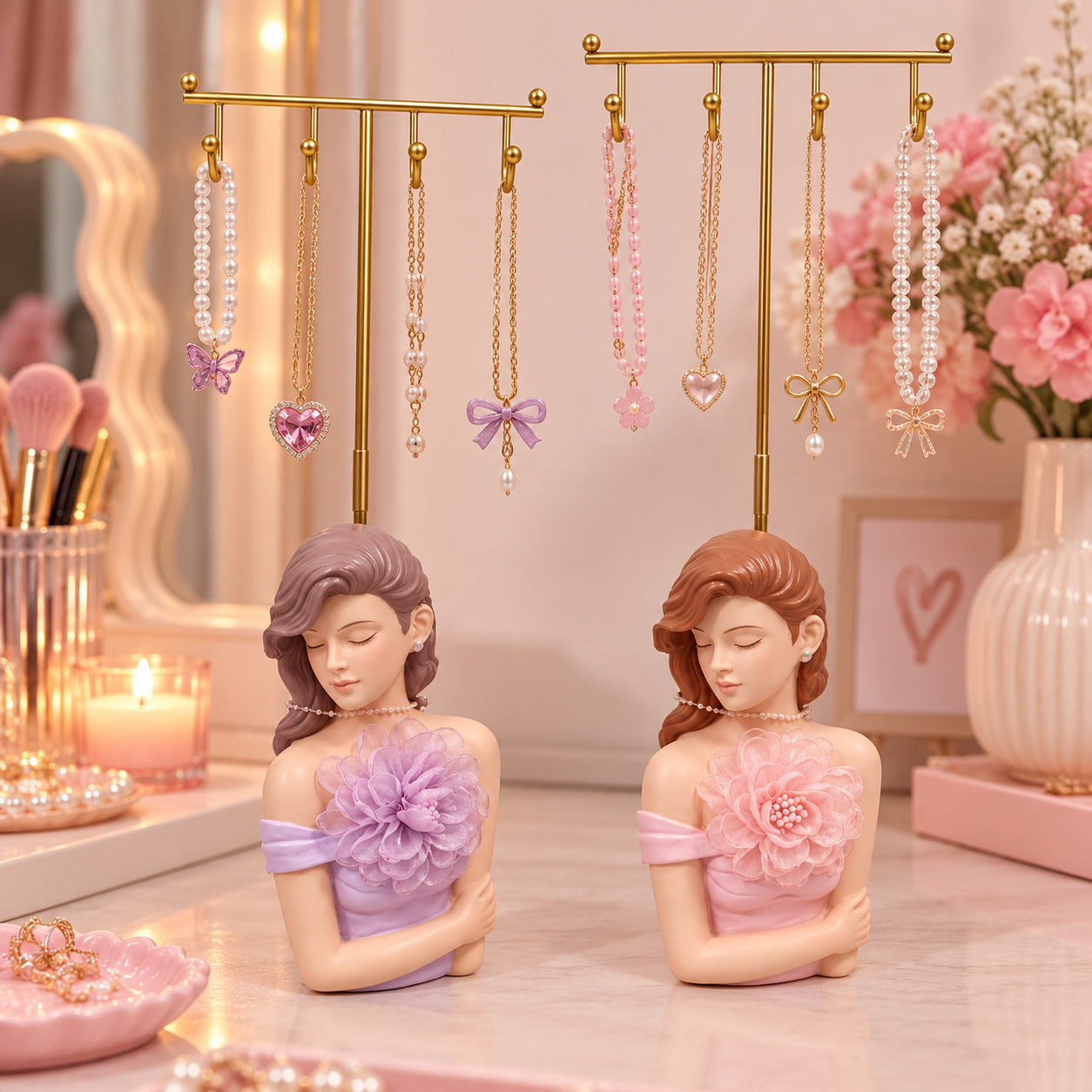 Porta joyas mujer con flor