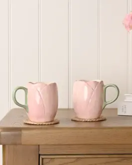 Pack 2 tazas tulipán rosa