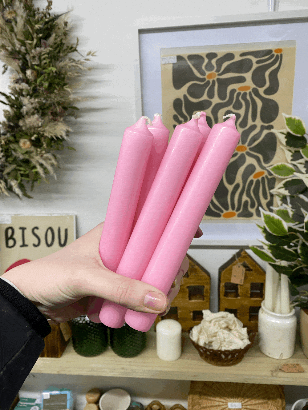 Velas rosas decorativas